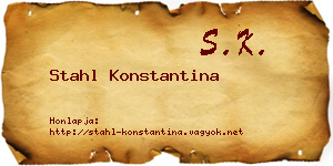 Stahl Konstantina névjegykártya